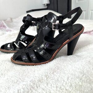 Tod's Black Leather Sandals Heels Authentic